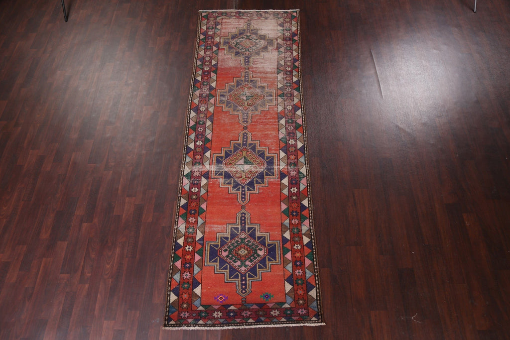 Geometric Wool Ardebil Persian Runner Rug 4x11