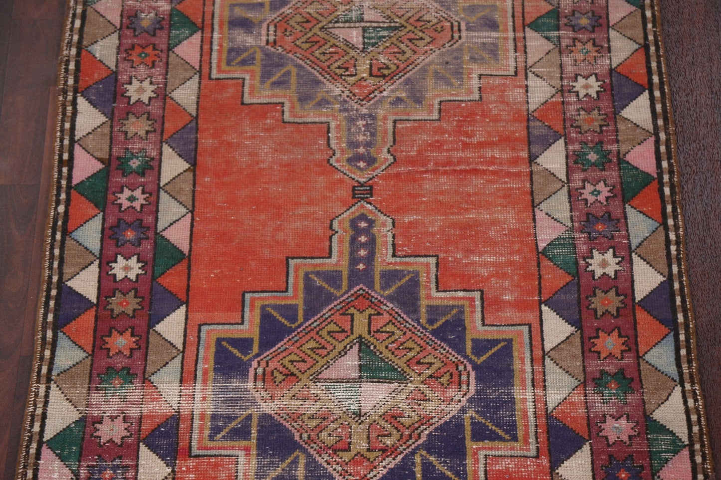 Geometric Wool Ardebil Persian Runner Rug 4x11