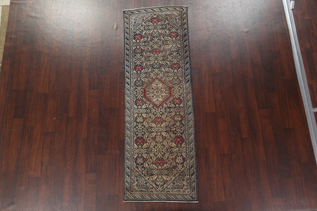 Vintage Wool Tabriz Persian Runner Rug 3x8