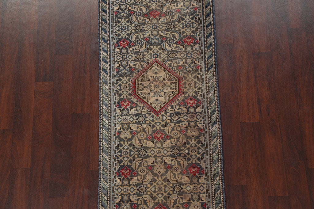 Vintage Wool Tabriz Persian Runner Rug 3x8