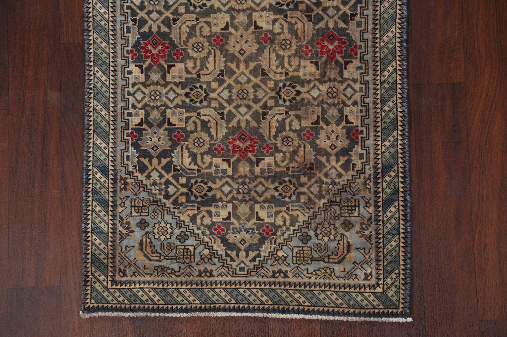 Vintage Wool Tabriz Persian Runner Rug 3x8