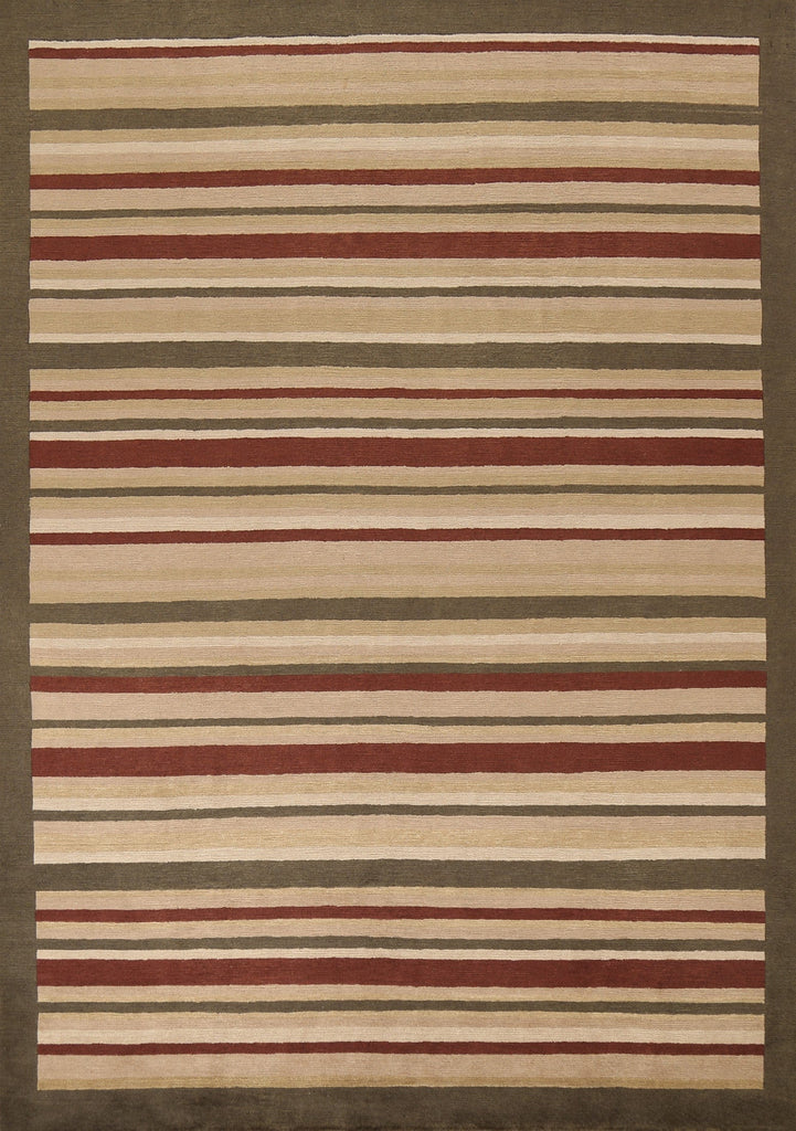 Contemporary Striped Nepalese Wool Area Rug 8x10