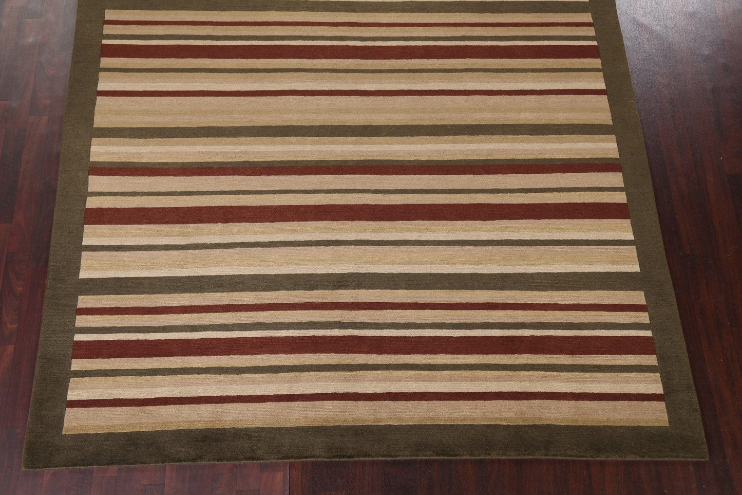 Contemporary Striped Nepalese Wool Area Rug 8x10