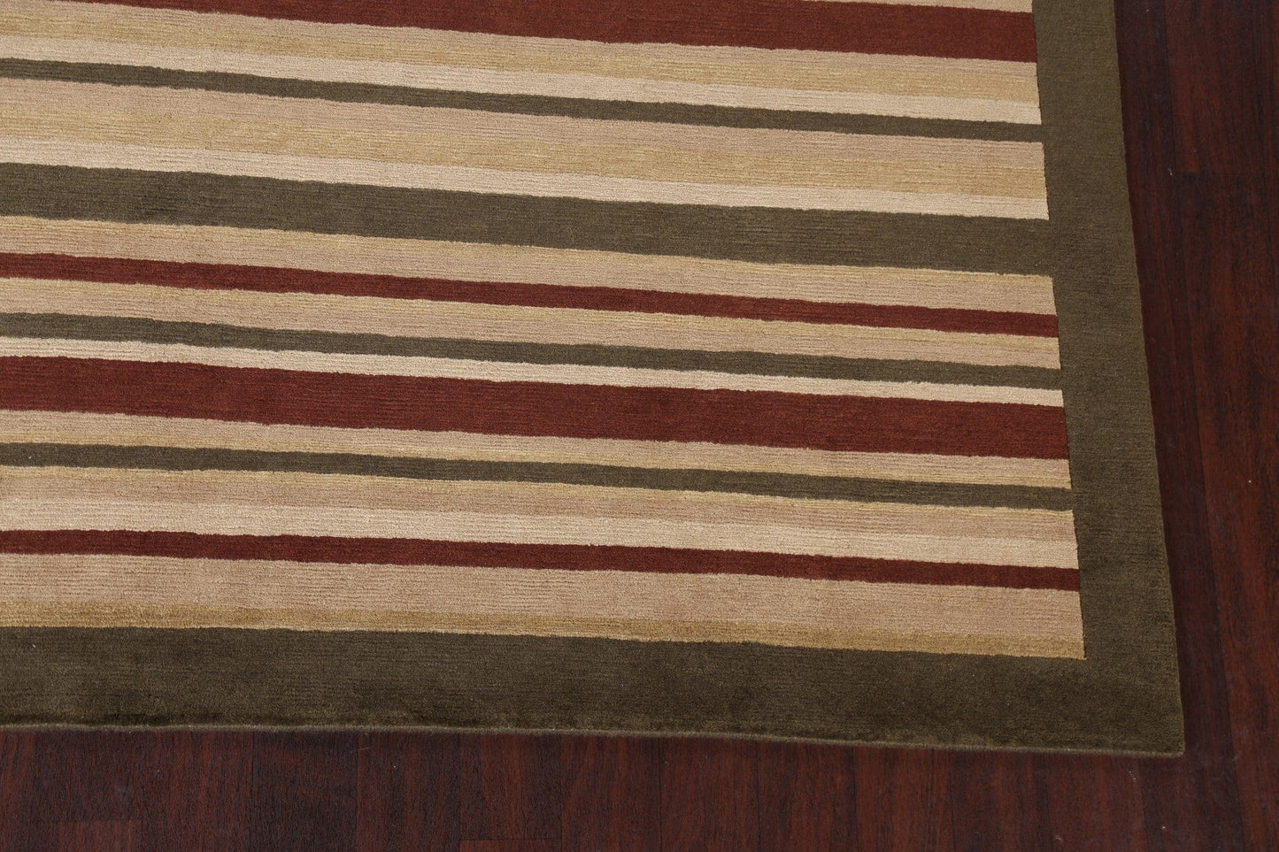 Contemporary Striped Nepalese Wool Area Rug 8x10