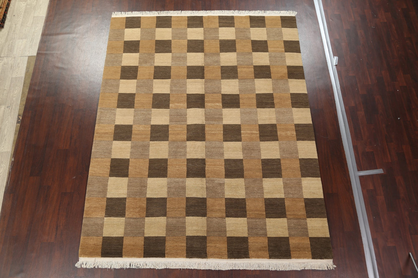 Checkered Nepalese Wool Area Rug 8x10