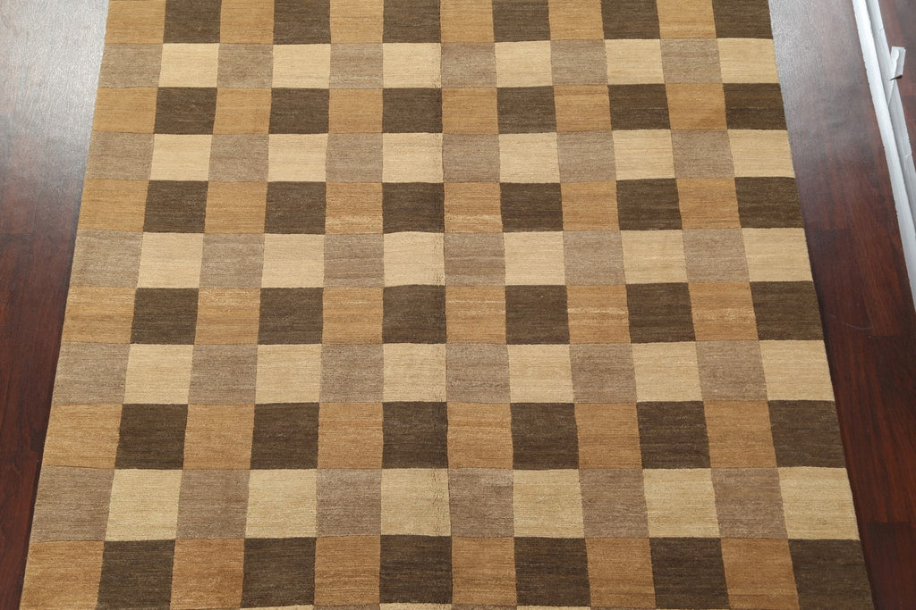 Checkered Nepalese Wool Area Rug 8x10