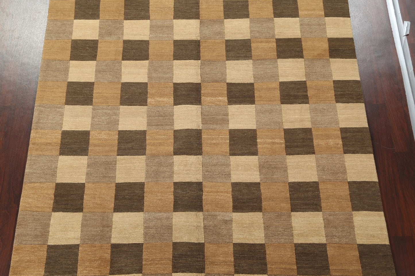 Checkered Nepalese Wool Area Rug 8x10