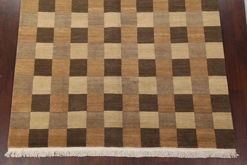 Checkered Nepalese Wool Area Rug 8x10