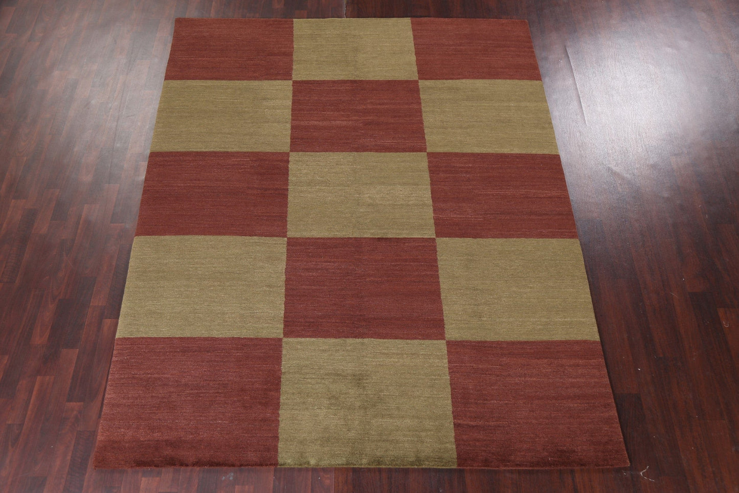 Checkered Nepalese Wool Area Rug 8x10