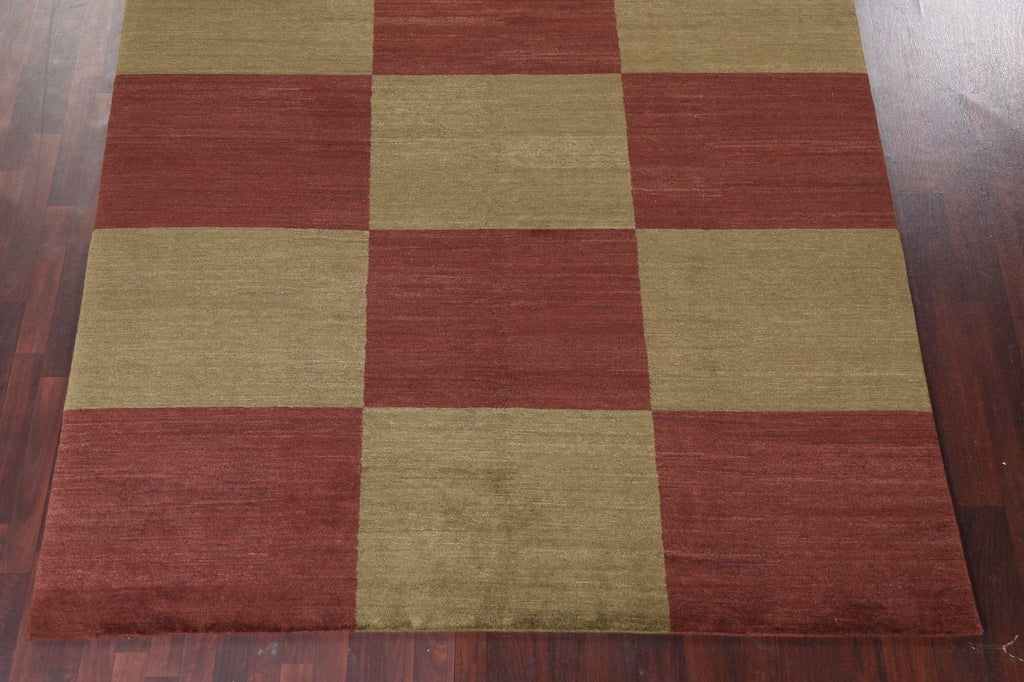 Checkered Nepalese Wool Area Rug 8x10