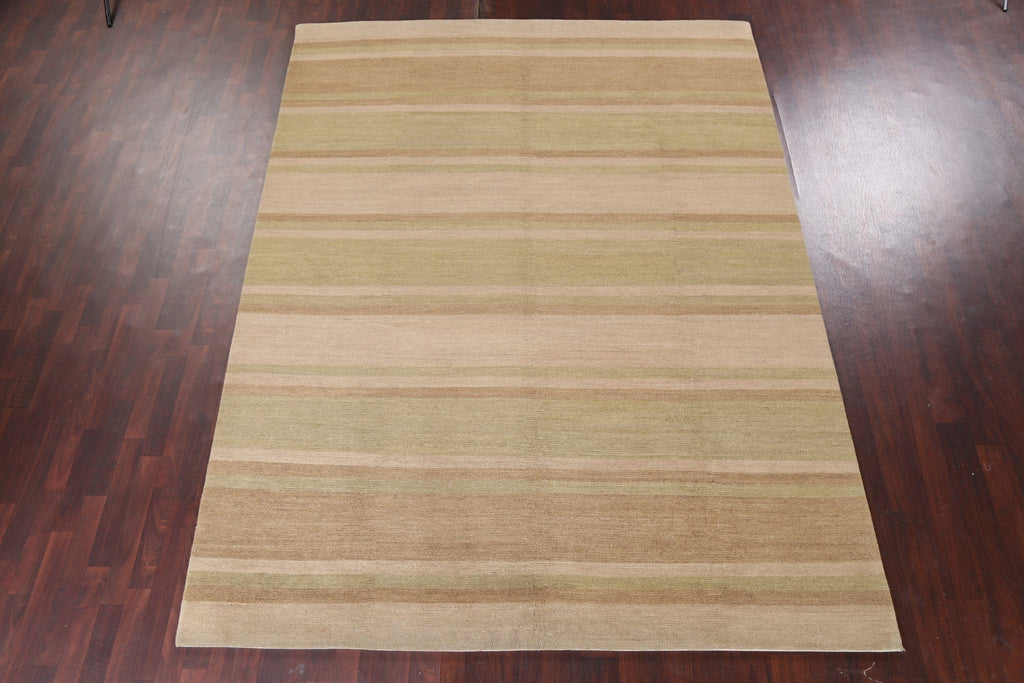 Modern Stripe Nepalese Wool Area Rug 8x11