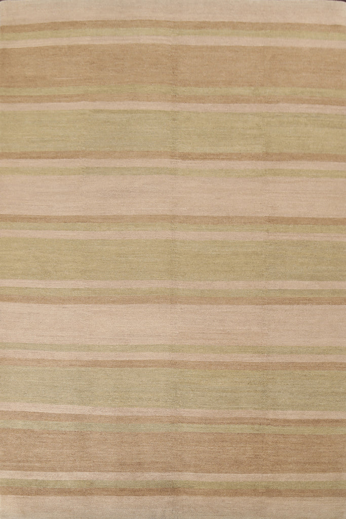 Modern Stripe Nepalese Wool Area Rug 8x11