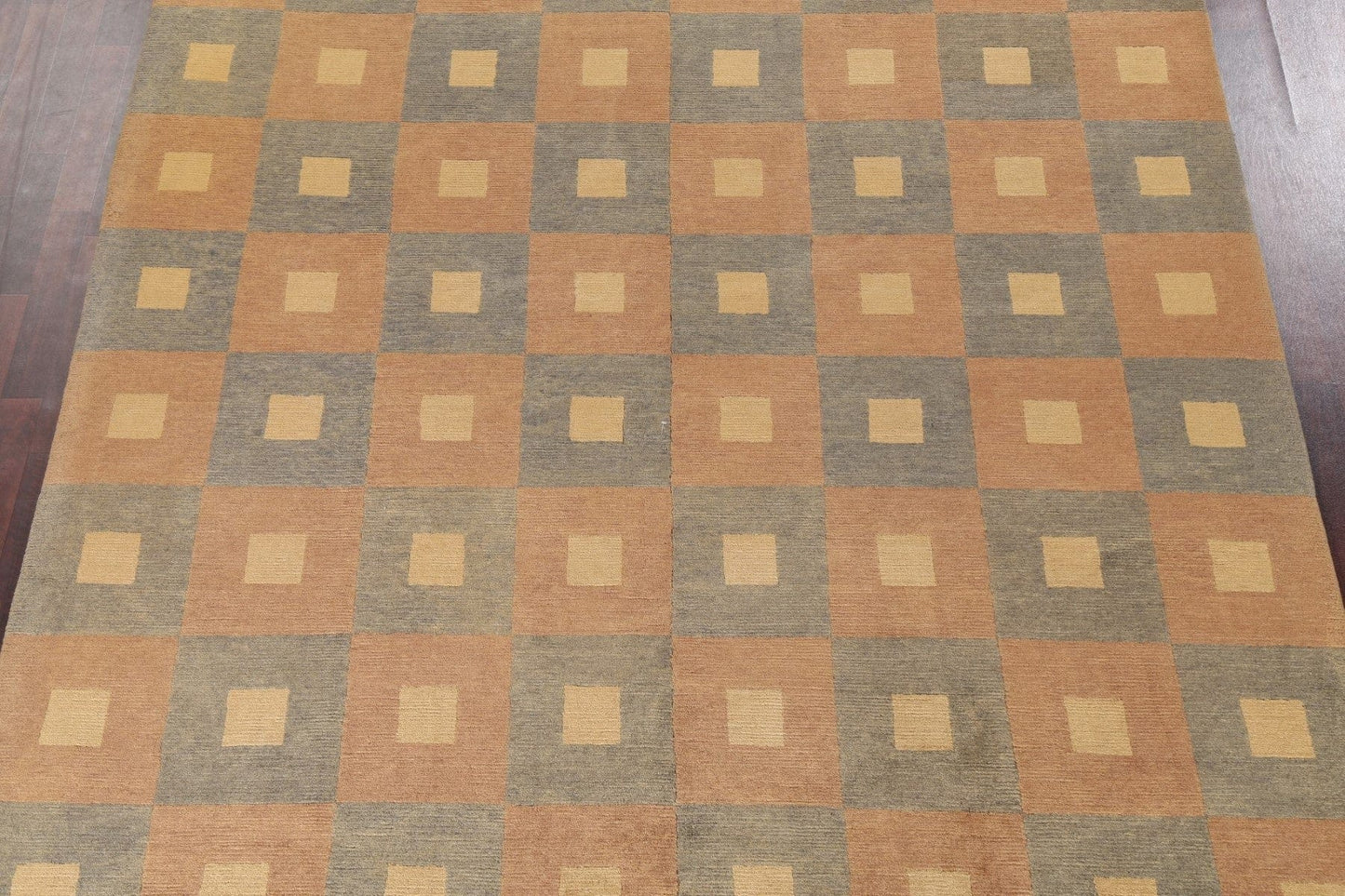 Checkered Nepalese Wool Area Rug 8x11