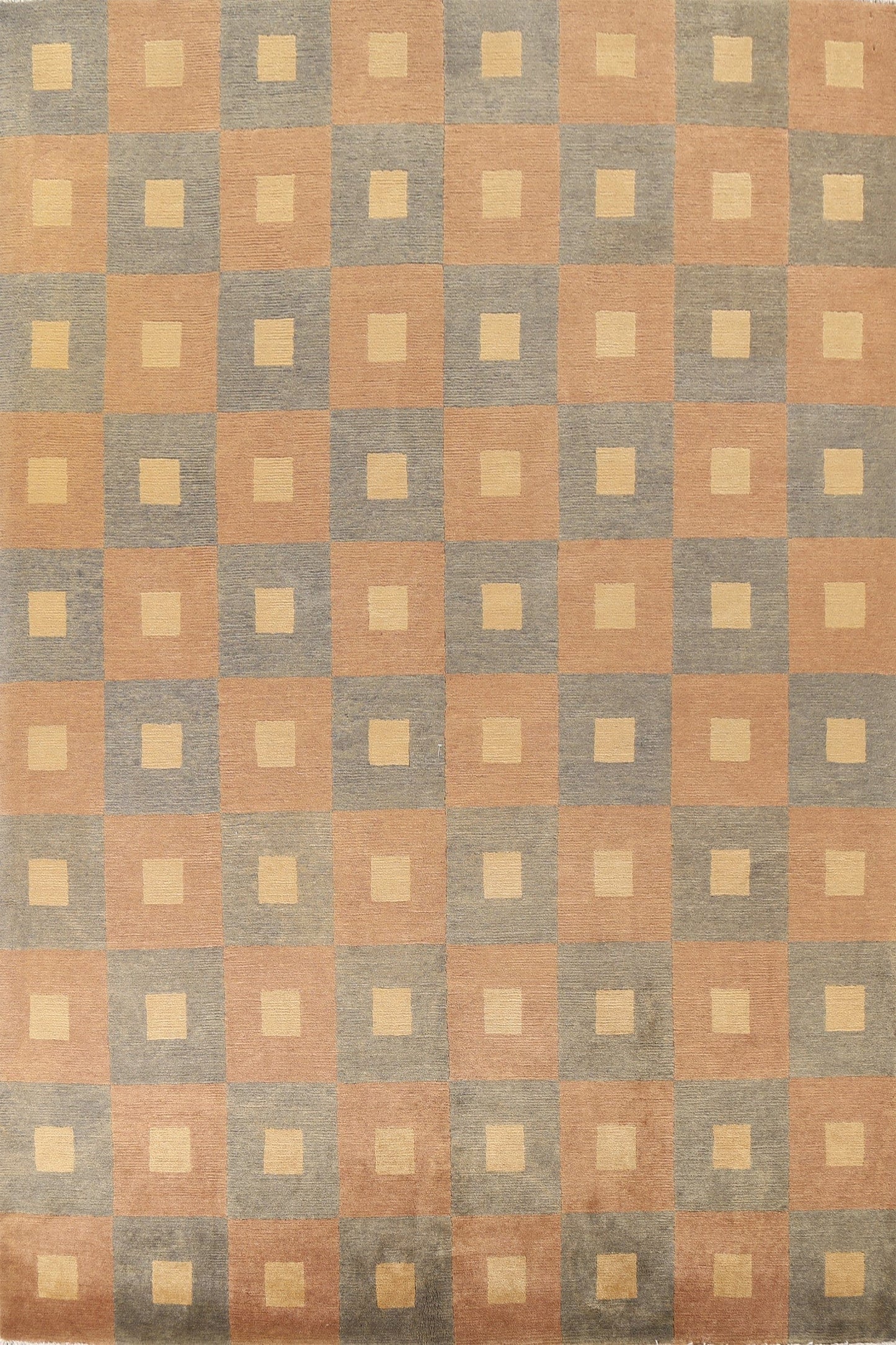 Checkered Nepalese Wool Area Rug 8x11