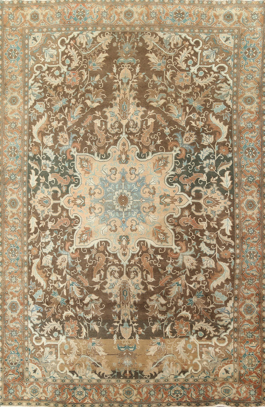 Handmade Wool Heriz Persian Area Rug 8x11