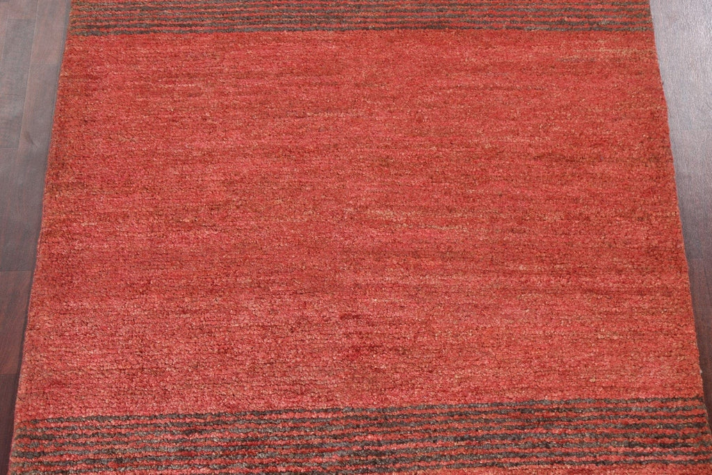 Striped Contemporary Red Area Rug 6x8