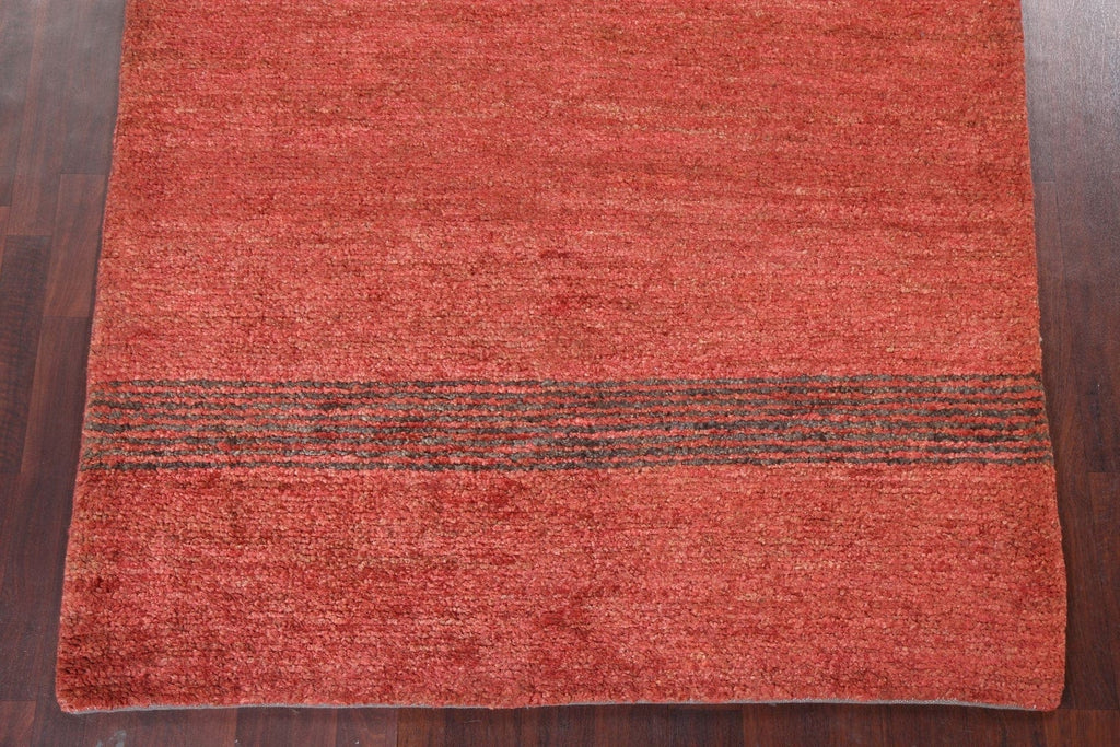 Striped Contemporary Red Area Rug 6x8