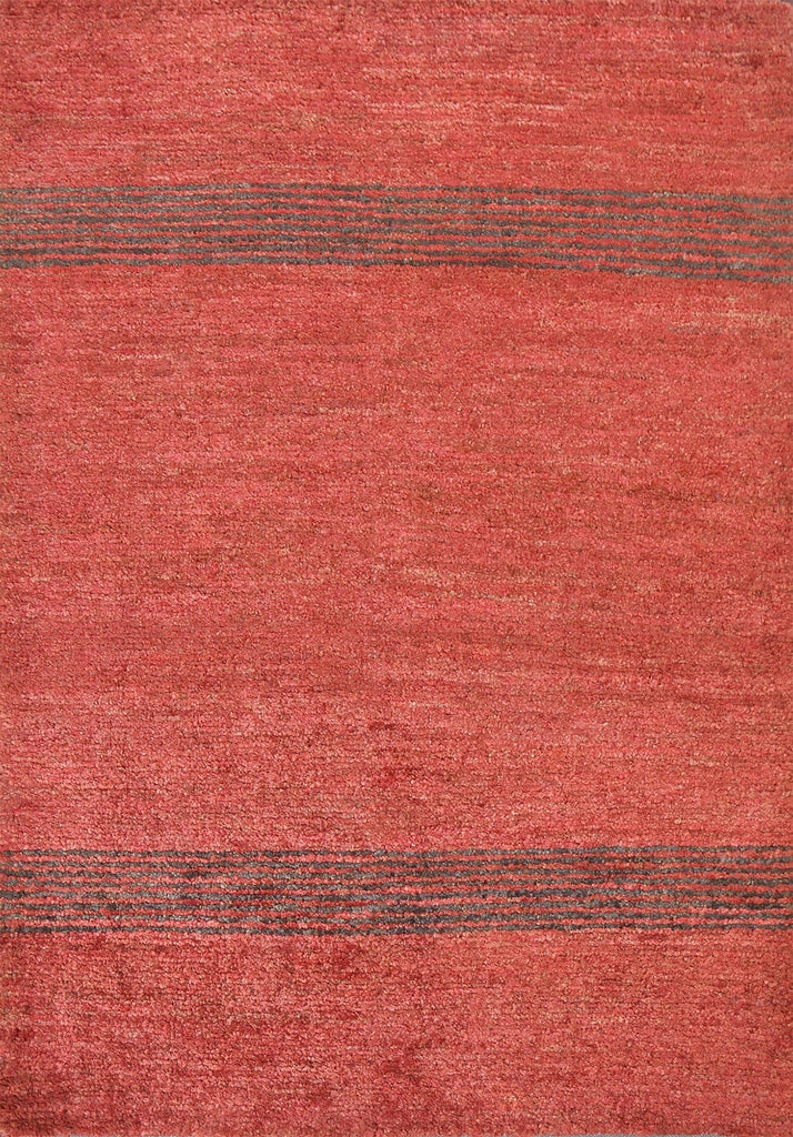 Striped Contemporary Red Area Rug 6x8