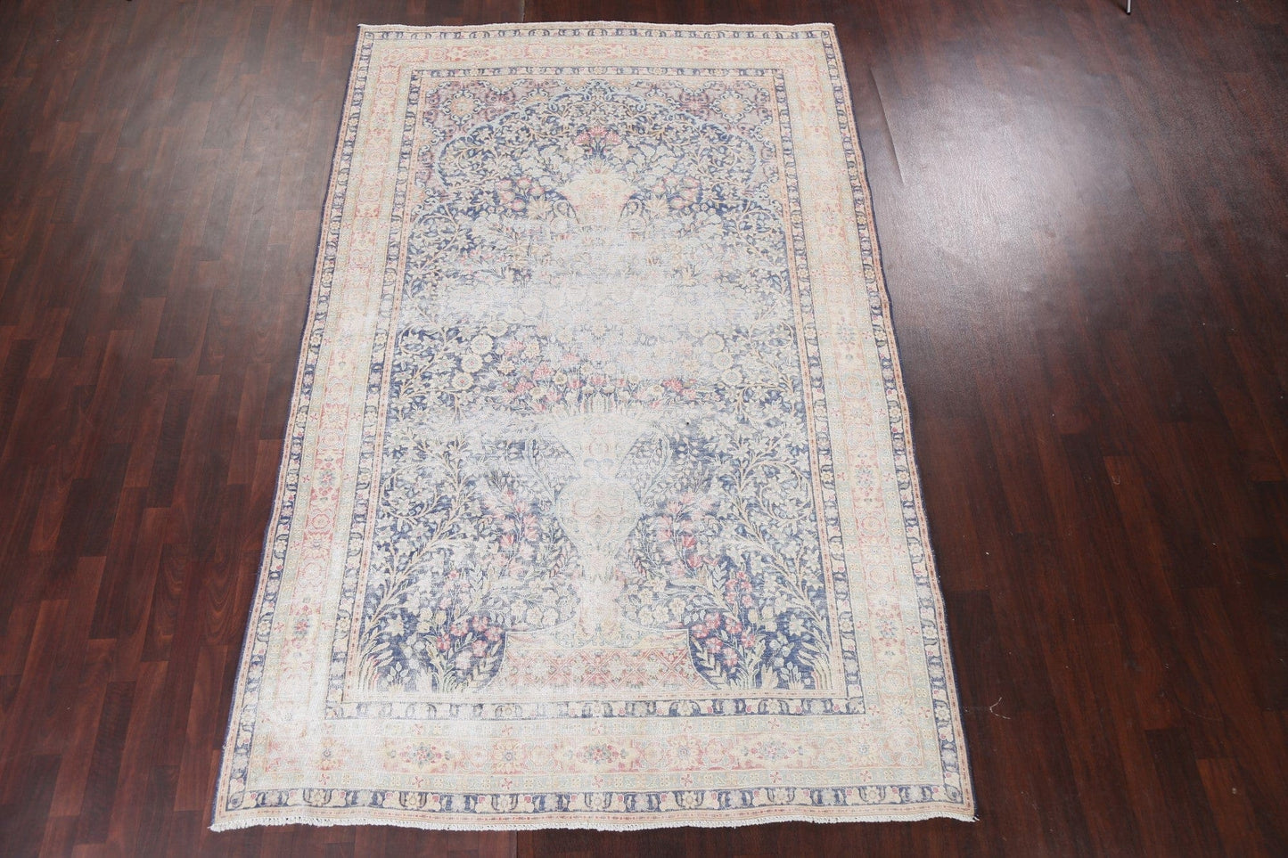 Antique Distressed Kerman Persian Area Rug 7x11