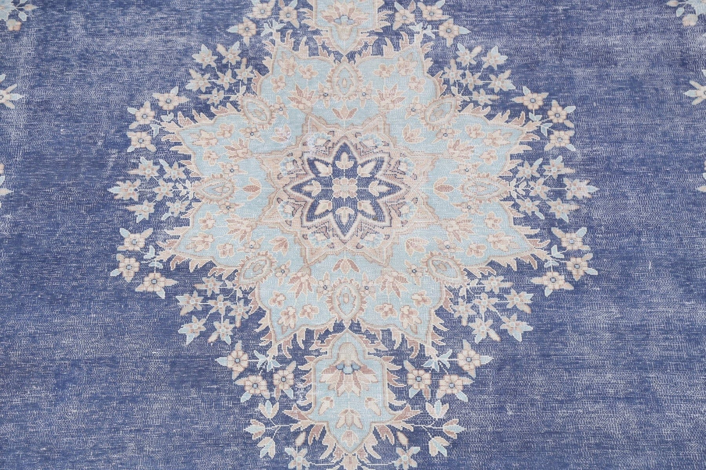 Distressed Blue Kerman Persian Area Rug 10x13