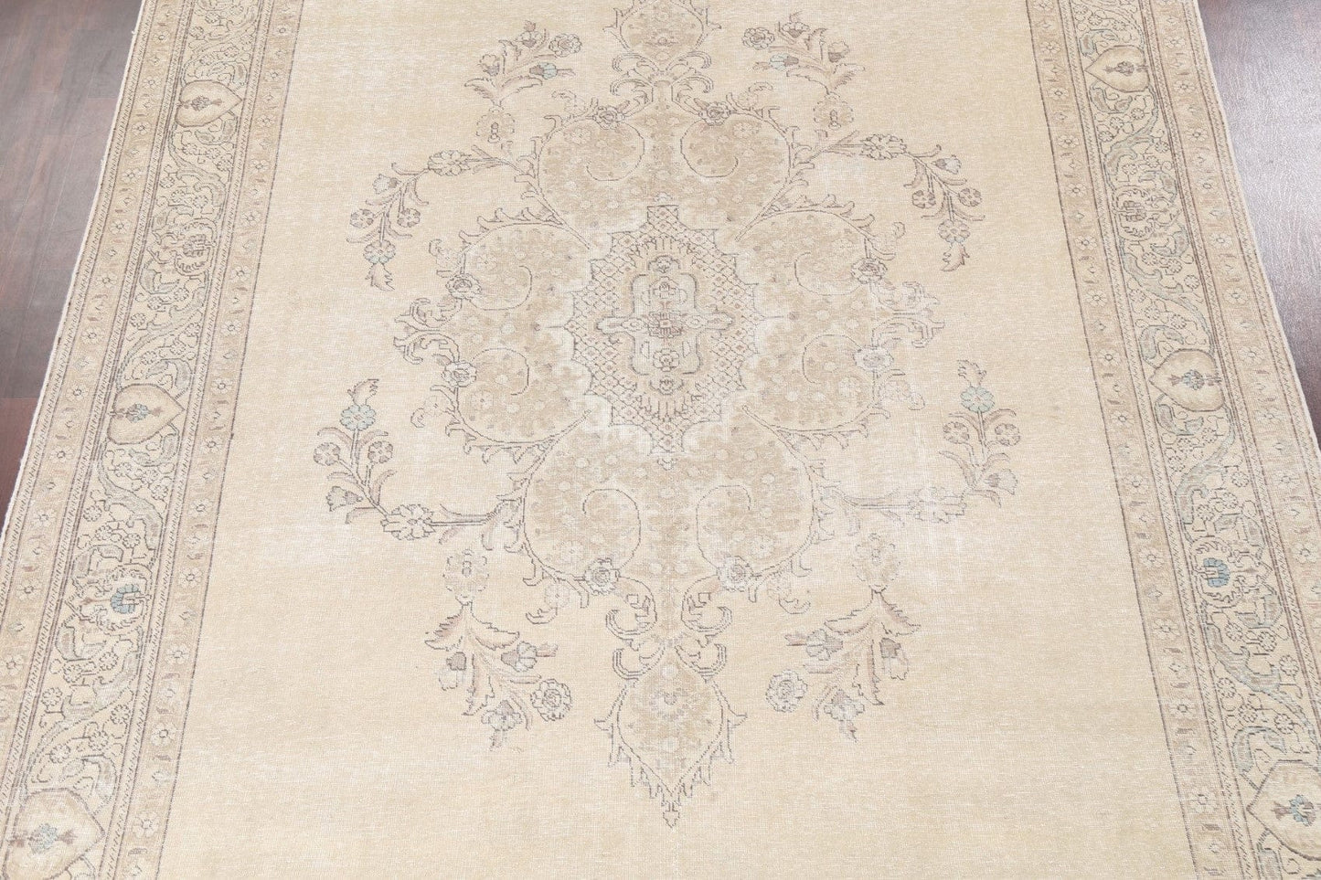 Distressed Wool Tabriz Persian Area Rug 10x12