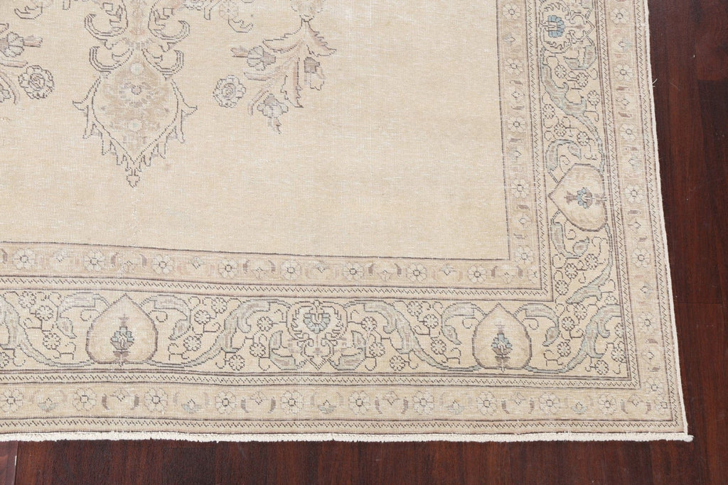 Distressed Wool Tabriz Persian Area Rug 10x12