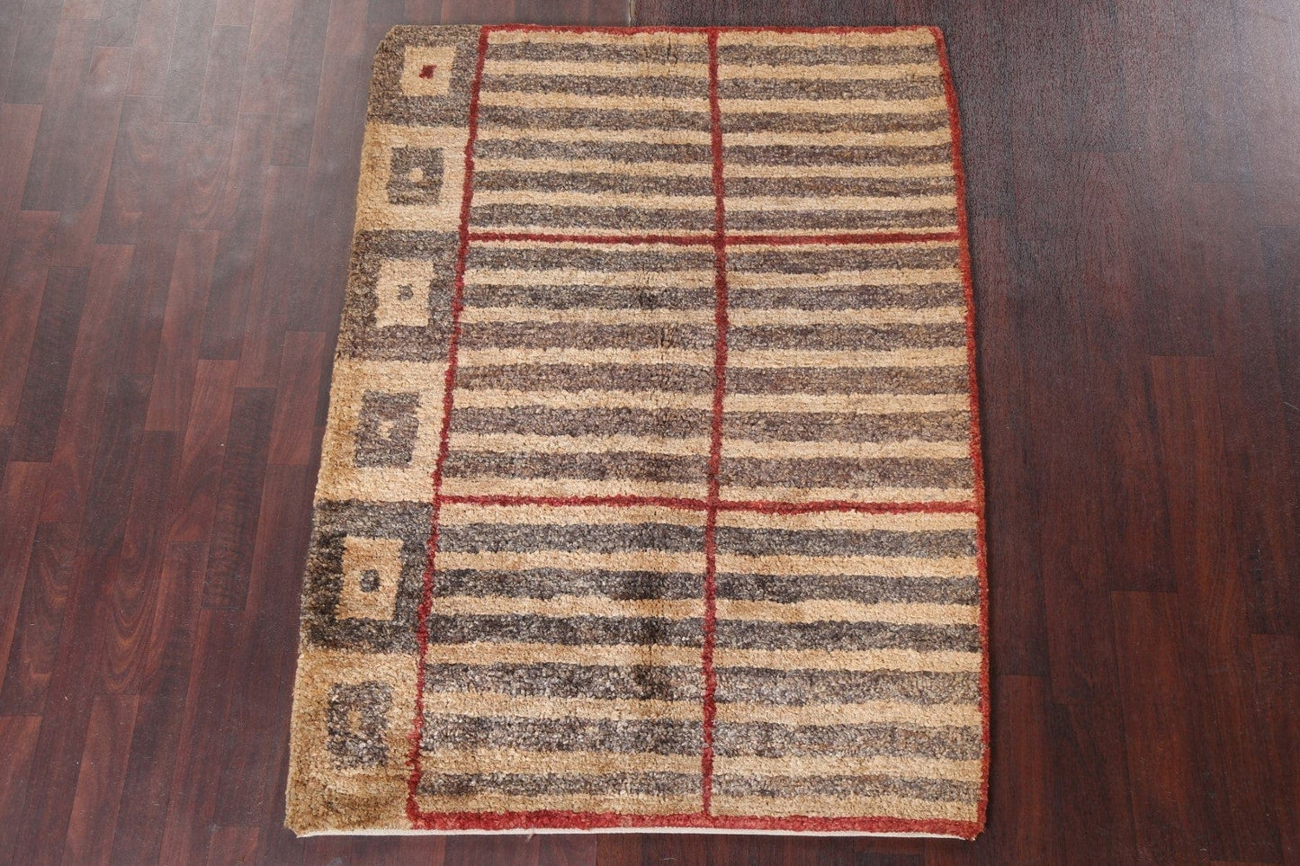 Striped Contemporary Handmade Area Rug 4x6