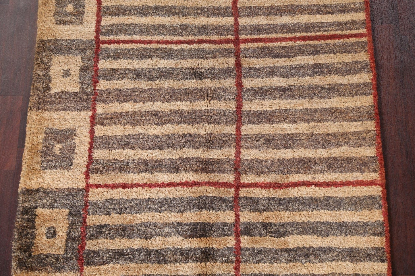 Striped Contemporary Handmade Area Rug 4x6