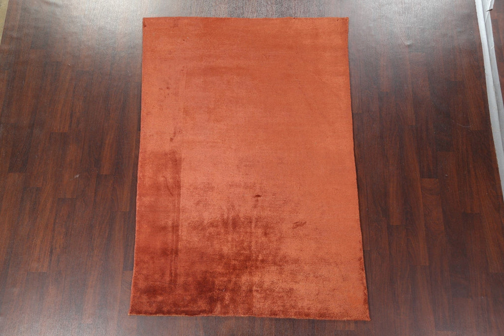 Solid Contemporary Handmade Area Rug 5x7