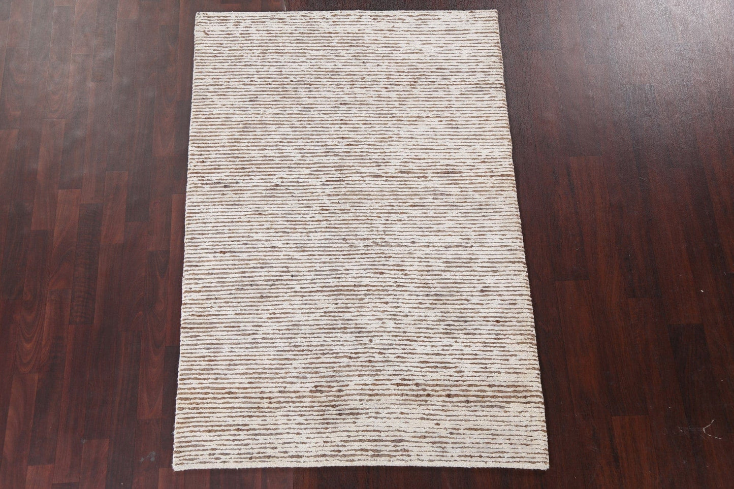 Modern Striped Abstract Handmade Area Rug 4x6