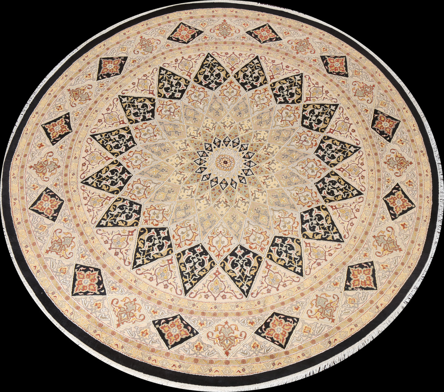 Vegetable Dye Round Tabriz Wool Area Rug 8x8