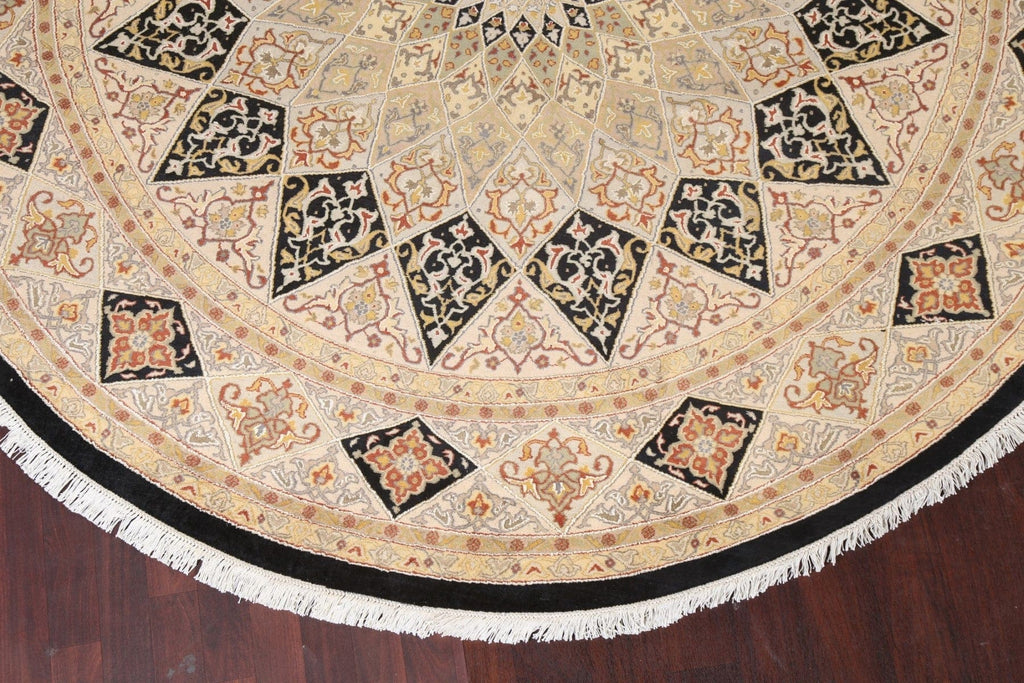 Vegetable Dye Round Tabriz Wool Area Rug 8x8