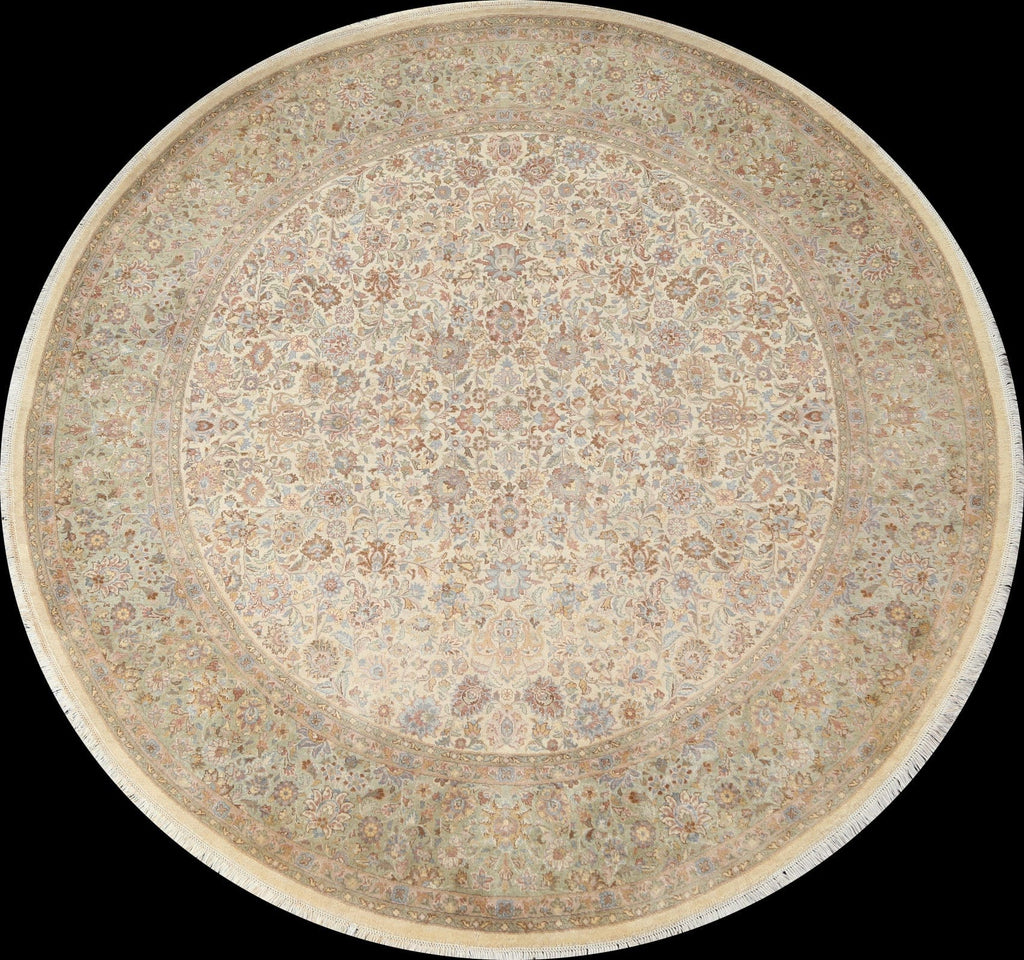 Vegetable Dye Round Tabriz Wool Area Rug 8x8