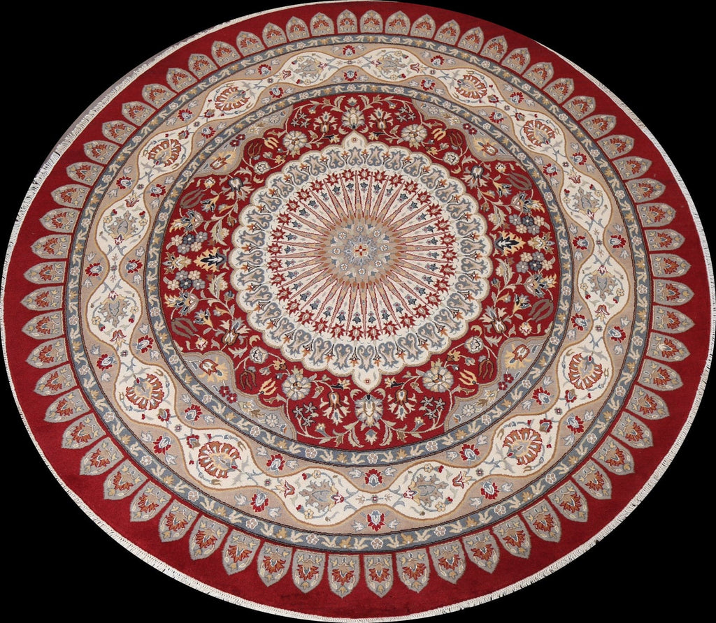 Vegetable Dye Round Tabriz Handmade Area Rug 9x9