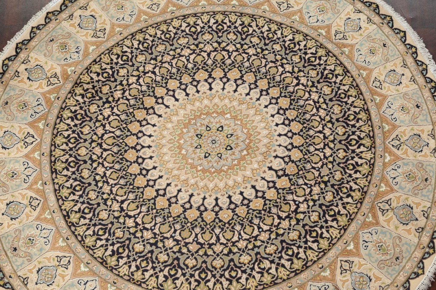 Vegetable Dye Tabriz Round Area Rug 8x8