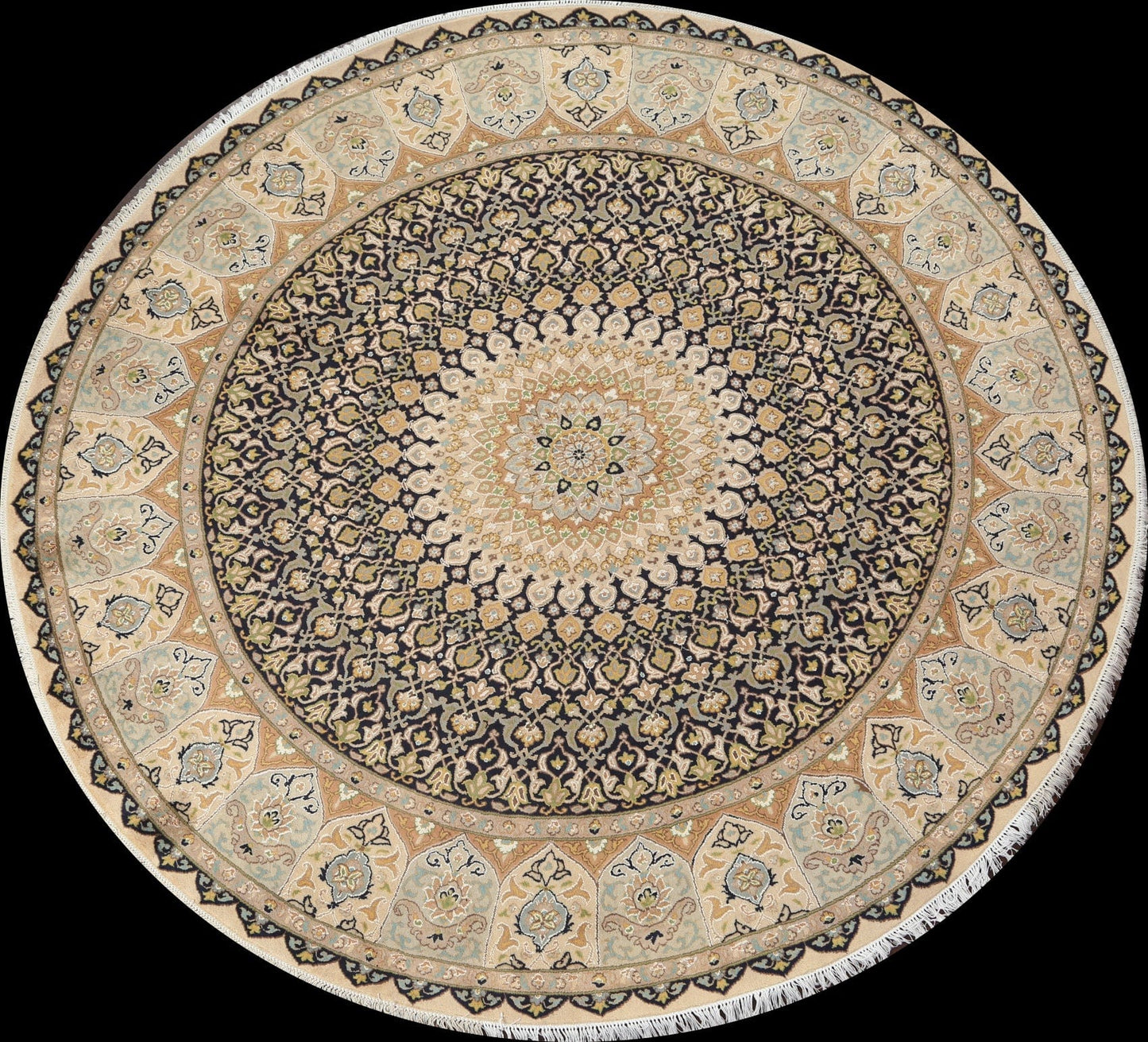 Vegetable Dye Tabriz Round Area Rug 8x8