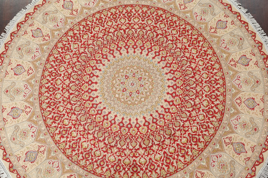 Vegetable Dye Tabriz Round Area Rug 8x8