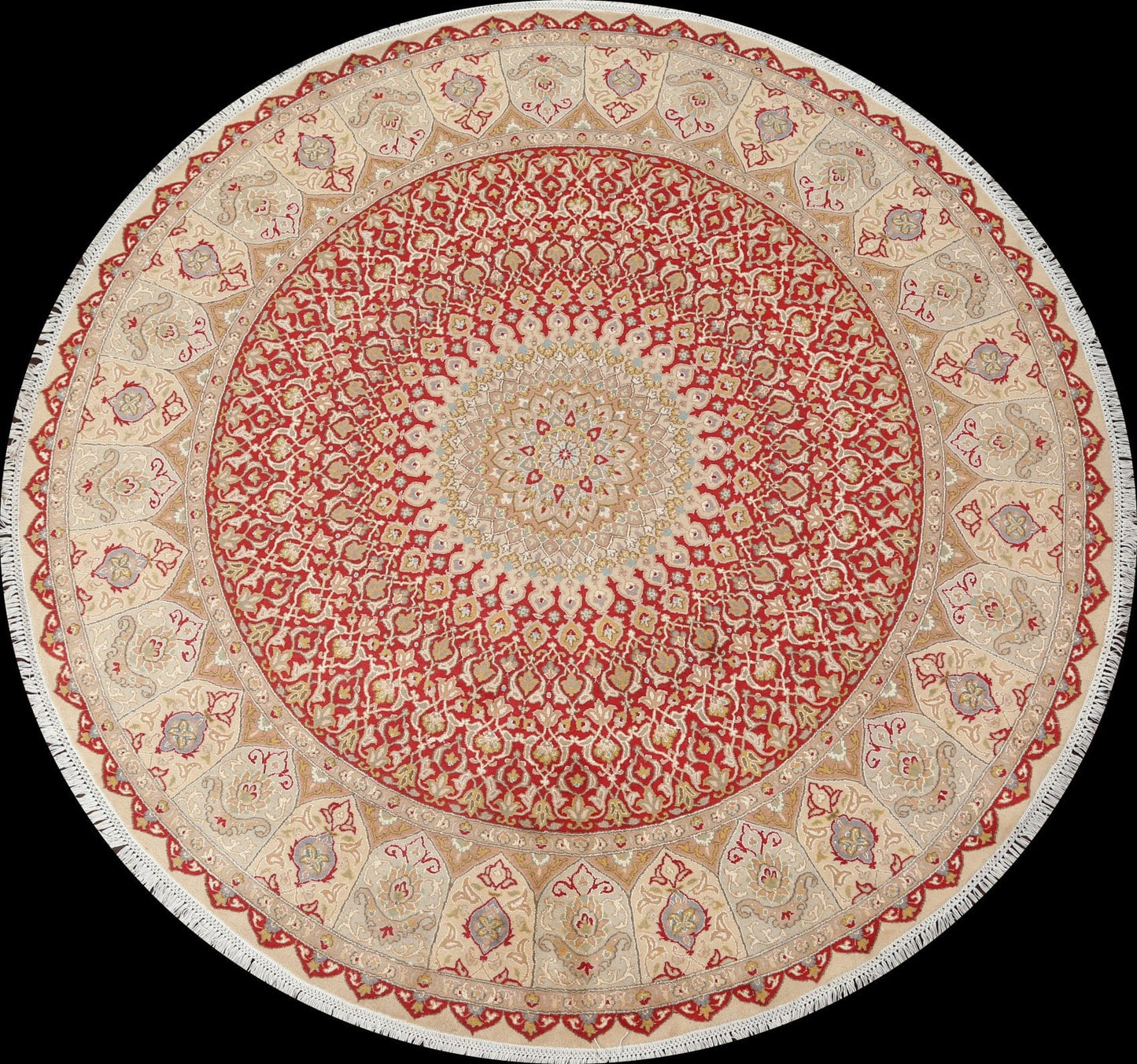 Vegetable Dye Tabriz Round Area Rug 8x8