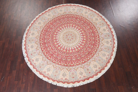 Vegetable Dye Tabriz Round Area Rug 8x8