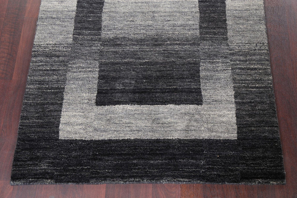 Black/ White Gabbeh Wool Handmade Rug 3x5