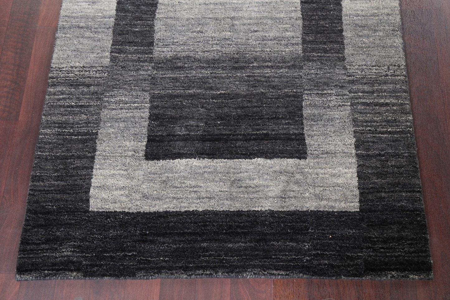 Black/ White Gabbeh Wool Handmade Rug 3x5