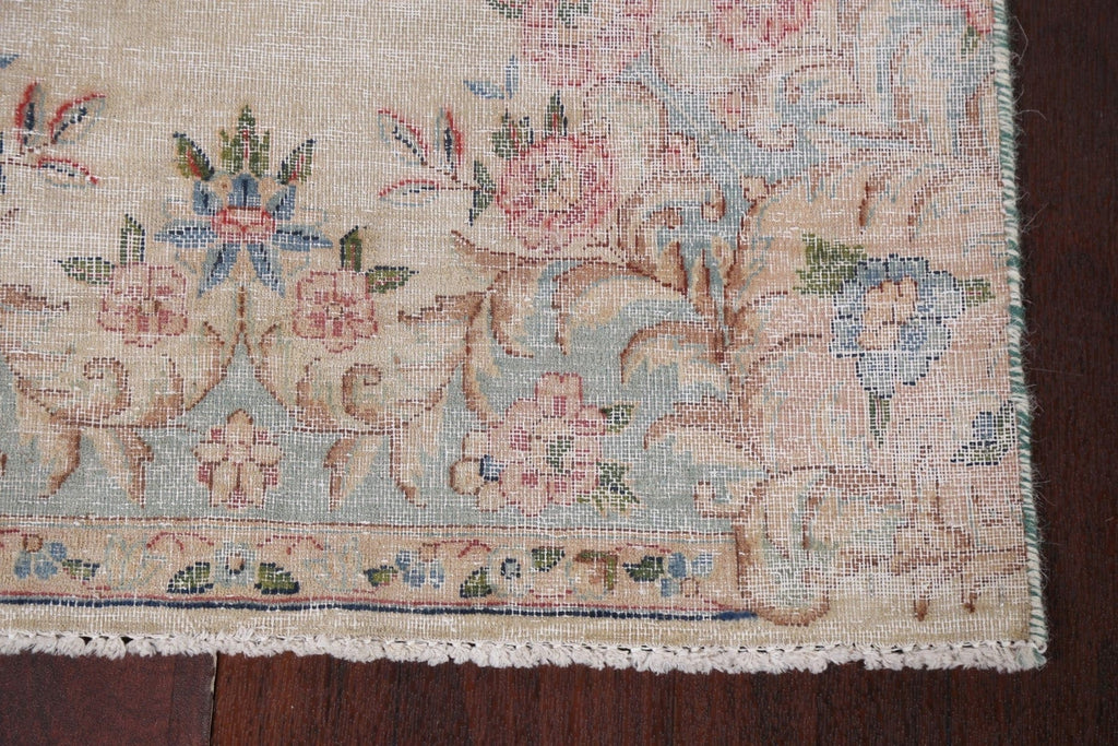 Vintage Floral Kerman Persian Runner Rug 2x5