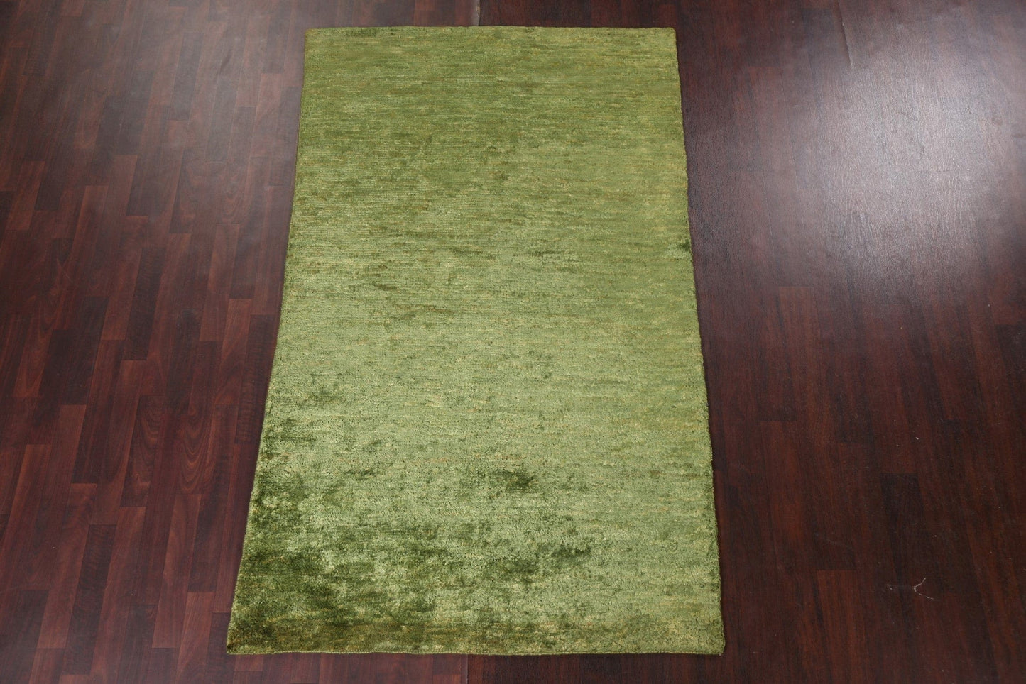 Green Contemporary Handmade Area Rug 5x8