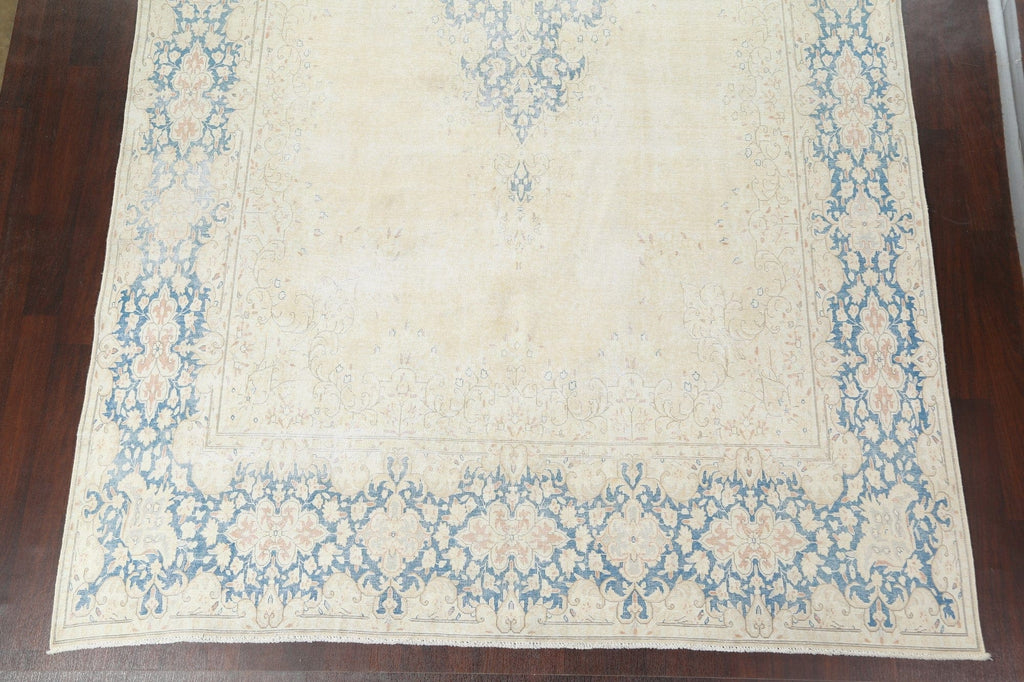 Muted Distressed Kerman Persian Area Rug 9x16