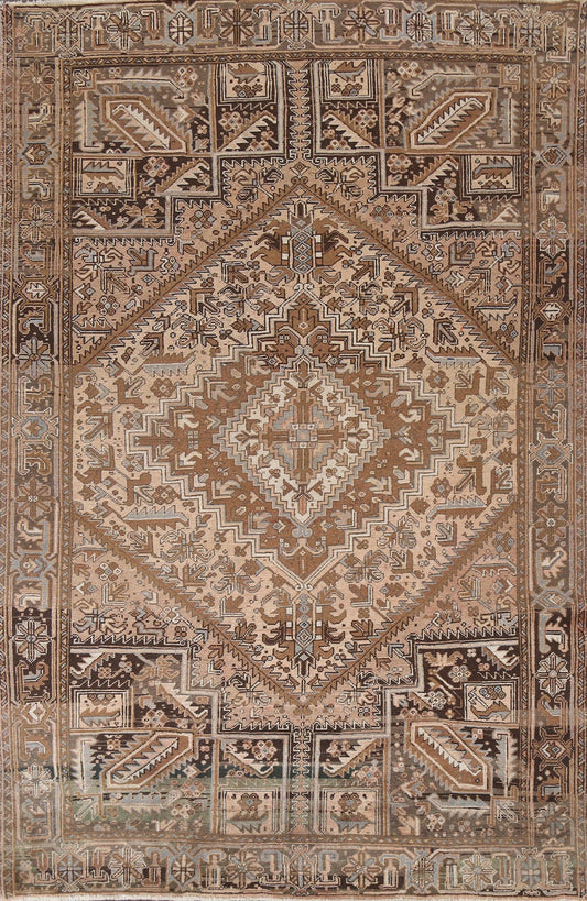 Distressed Vintage Heriz Persian Area Rug 8x10