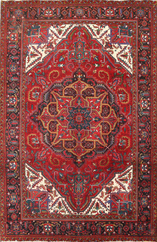 Red Vintage Heriz Persian Area Rug 8x11