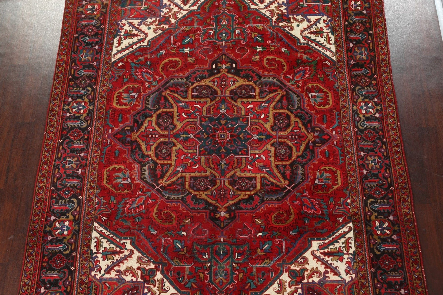 Red Vintage Heriz Persian Area Rug 8x11