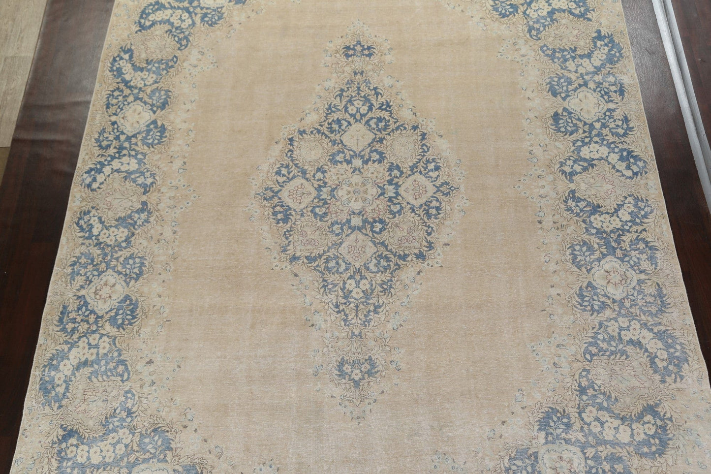 Muted Distressed Kerman Persian Area Rug 10x15