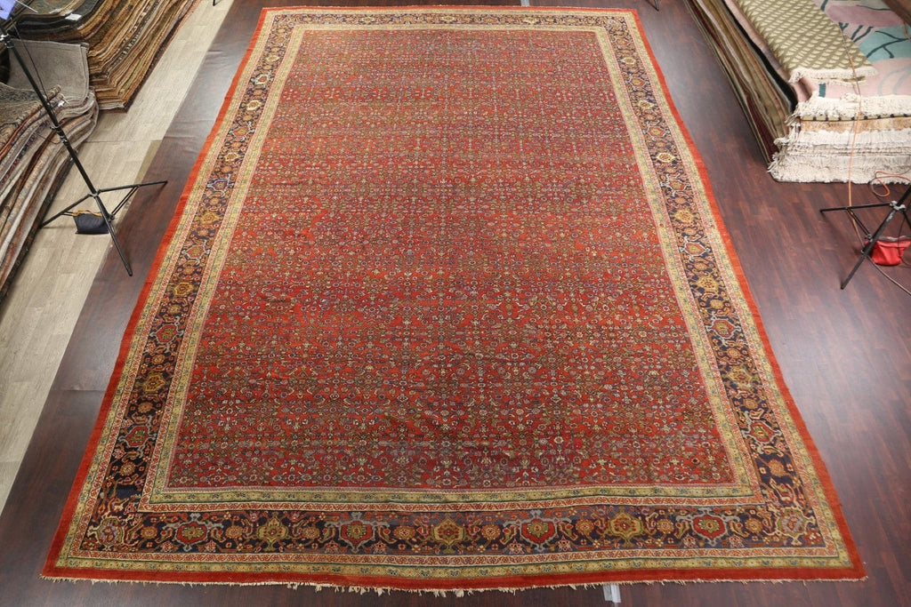 Pre-1900 Antique Vegetable Dye Sultanabad Persian Rug 15x22