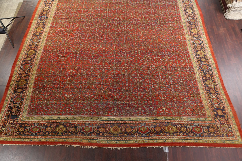 Pre-1900 Antique Vegetable Dye Sultanabad Persian Rug 15x22